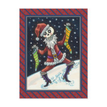 JINGLE BONES SANTA, HOLIDAY SKELETON & STOCKINGS