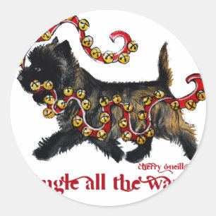 Jingle Cairn Christmas Classic Round Sticker