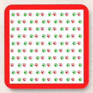 Jingle Claws Holiday Pawprint Coaster Set of 6