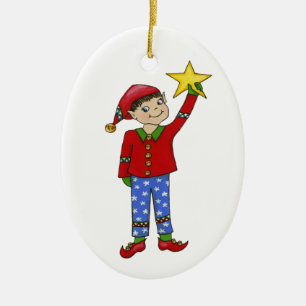 Jingle Elves "McNaughty" Ceramic Tree Decoration