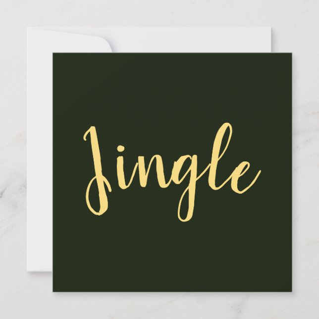 JINGLE Festive Script Rich Forest Green Background (Front)
