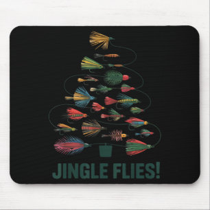 Jingle Flies Funny Fly Fishing Lure Christmas Paja Mouse Mat