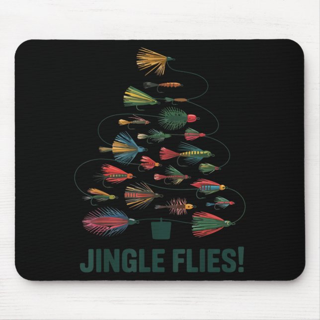 Jingle Flies Funny Fly Fishing Lure Christmas Paja Mouse Mat (Front)