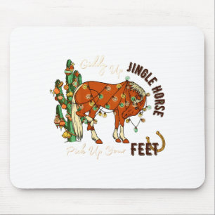 Jingle Funny Horse Ck Up Your Feet Cactus Western, Mouse Mat
