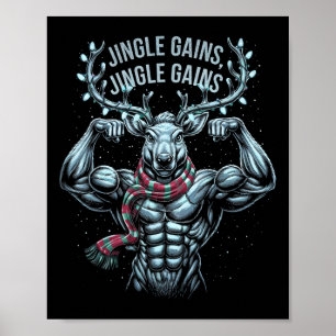 Jingle Gains Jingle Gains Christmas Gym Workout Re Poster