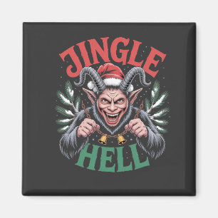 Jingle Hell Christmas Krampus Evil Xmas  Magnet