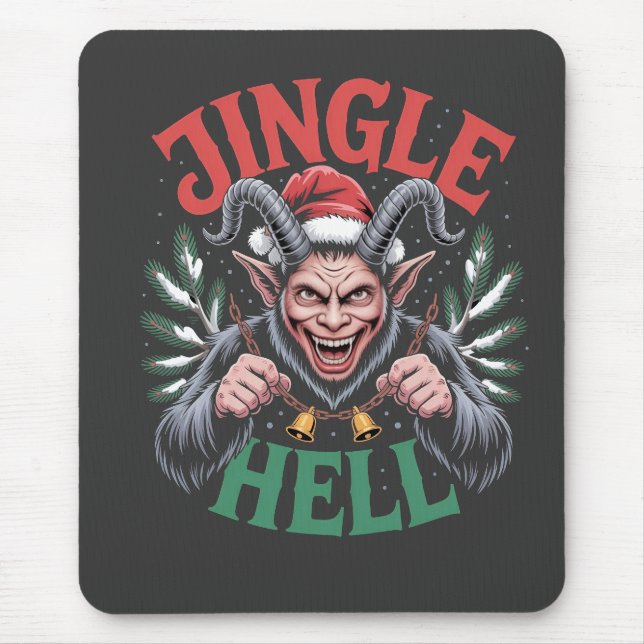 Jingle Hell Christmas Krampus Evil Xmas  Mouse Mat (Front)
