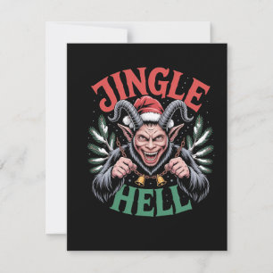 Jingle Hell Christmas Krampus Evil Xmas  Thank You Card