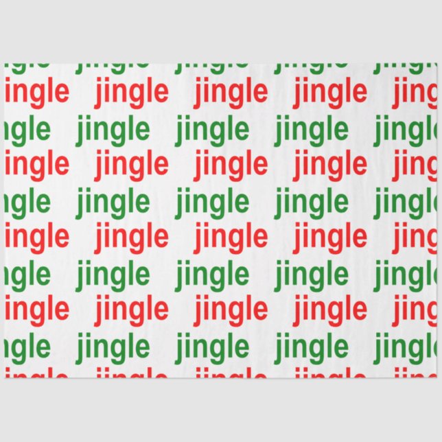 Jingle Jingle Red Green White Christmas Tissue Paper (Front)