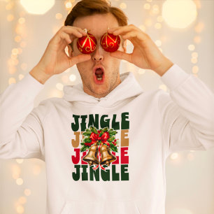 Jingle Jingle Vintage Gold Bells & Holly Hoodie