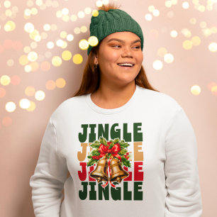 Jingle Jingle Vintage Gold Bells & Holly Sweatshirt