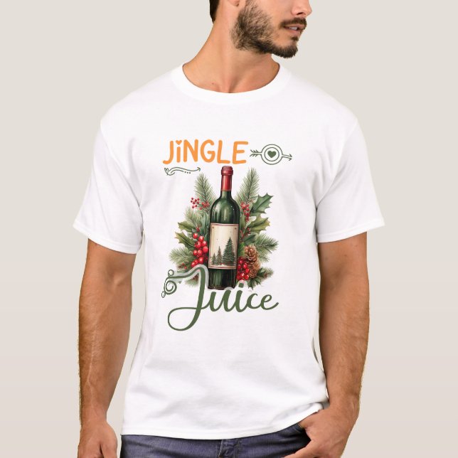 Jingle Juice Christmas Funny Holiday Wine Lover T-Shirt (Front)