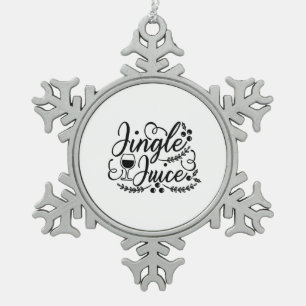Jingle Juice Funny Christmas Beer Drinking Snowflake Pewter Christmas Ornament