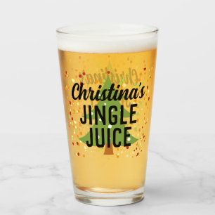 Jingle Juice Funny Personalised Christmas Beer Glass