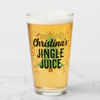Jingle Juice Funny Personalised Christmas Beer Glass