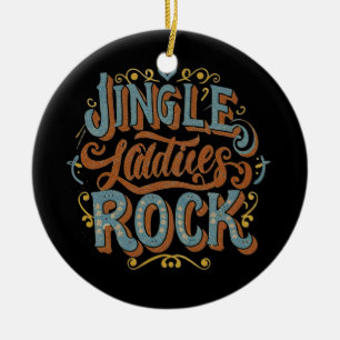 Jingle ladies rock ceramic tree decoration