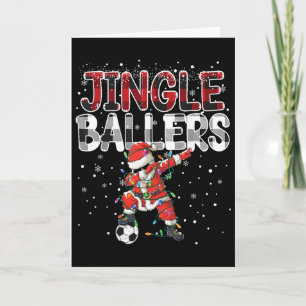 Jingle Llers Santa Footll Christmas Soccer Plaid _ Card