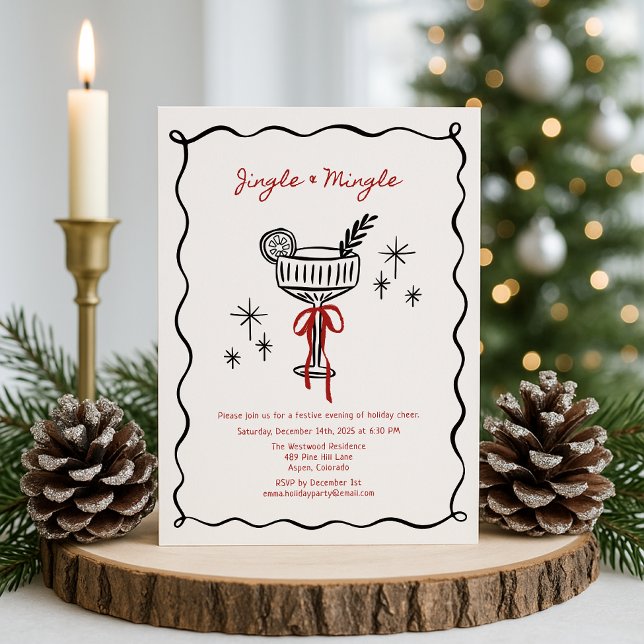 Jingle & Mingle – A Christmas Cocktail Party  Invitation (Creator Uploaded)