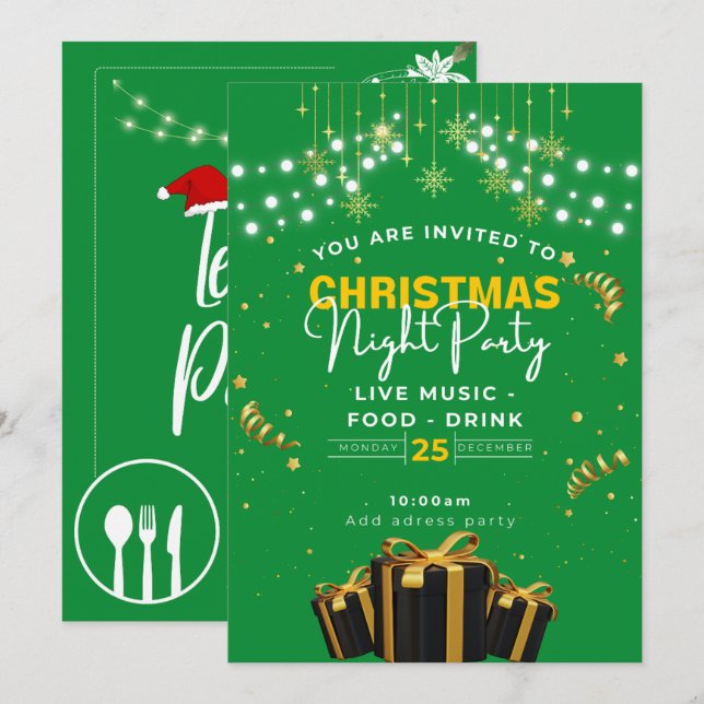 Jingle & Mingle: A Festive Christmas Bash Invitation (Front/Back)