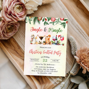 Jingle & Mingle Christmas Cocktail Party Invitation