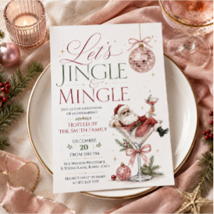 Jingle & Mingle Christmas Cocktail Party Invitation