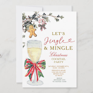 Jingle & Mingle Christmas Cocktail Party Invitation