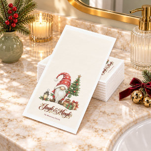 Jingle & Mingle Christmas Gnome Napkin