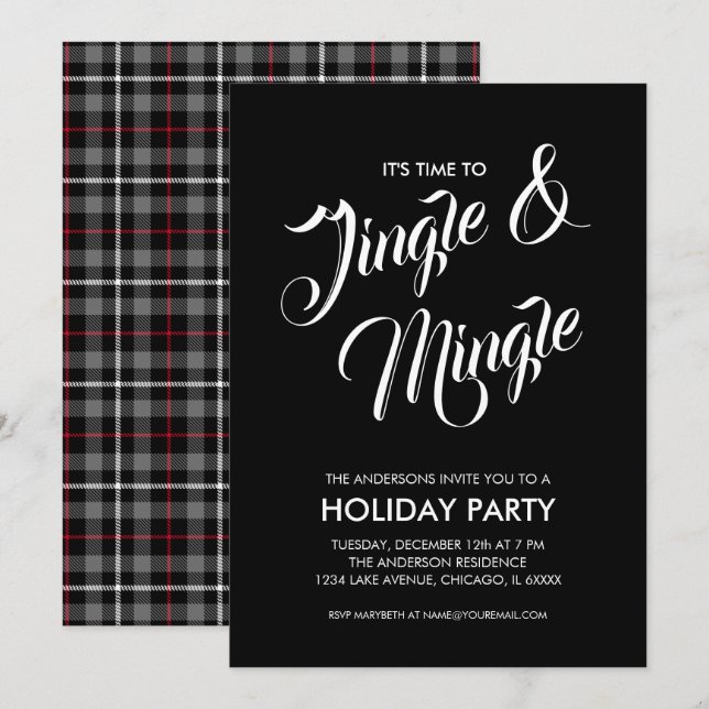 Jingle & Mingle Christmas Holiday Party Invitation (Front/Back)