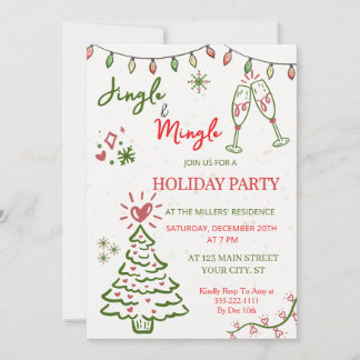 Jingle & Mingle Christmas Holiday Party Invitation