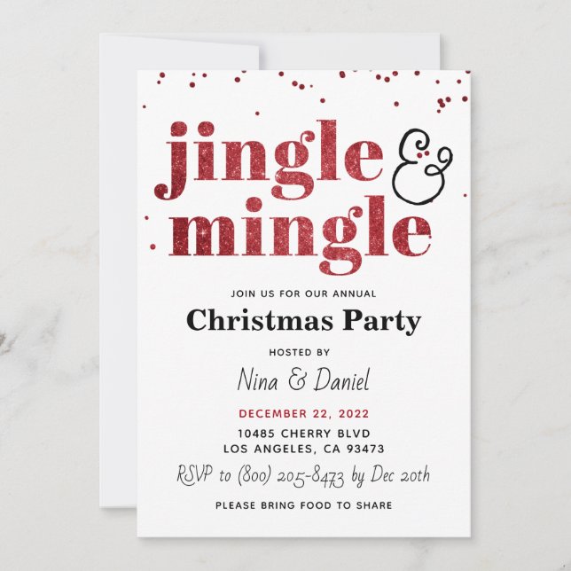 Jingle & Mingle Christmas Party Invitation (Front)