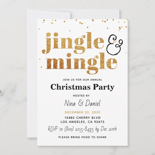 Jingle & Mingle Christmas Party Invitation (Front)