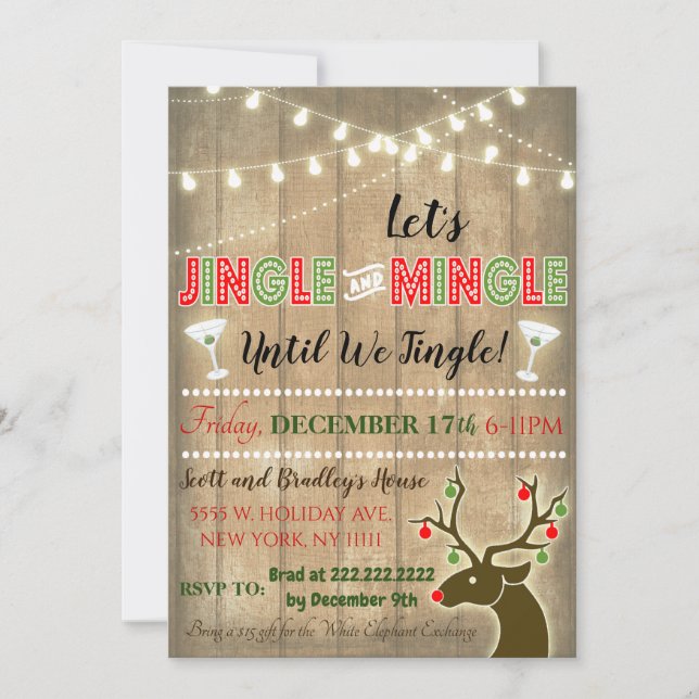 Jingle & Mingle Christmas Party Invitation (Front)