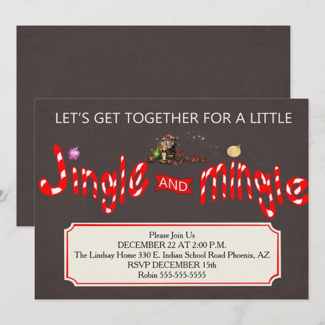 Jingle & Mingle Christmas Party Invitation (Front/Back)