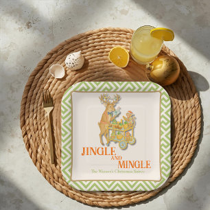 Jingle & Mingle Christmas party Tropical Paper Plate