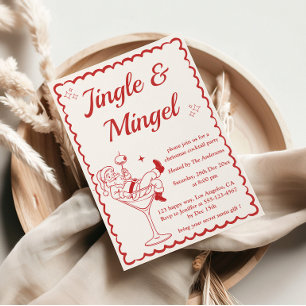 Jingle & Mingle Elegant Christmas Cocktail Party Invitation