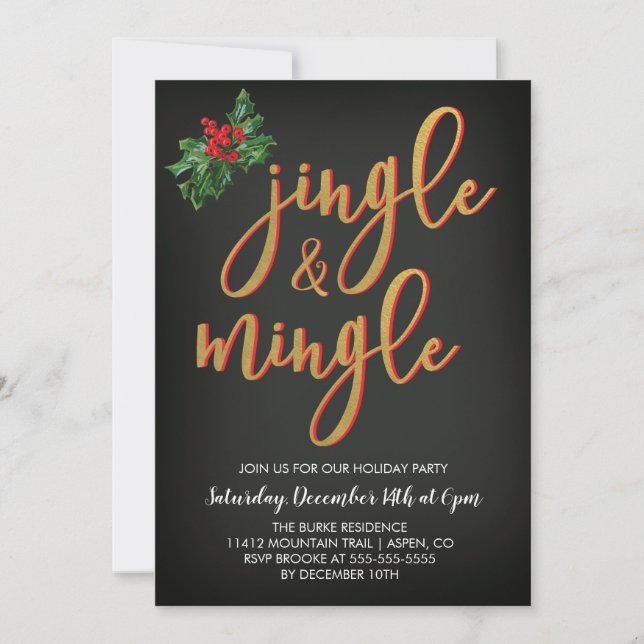 Jingle & Mingle Holiday Party Invitation (Front)