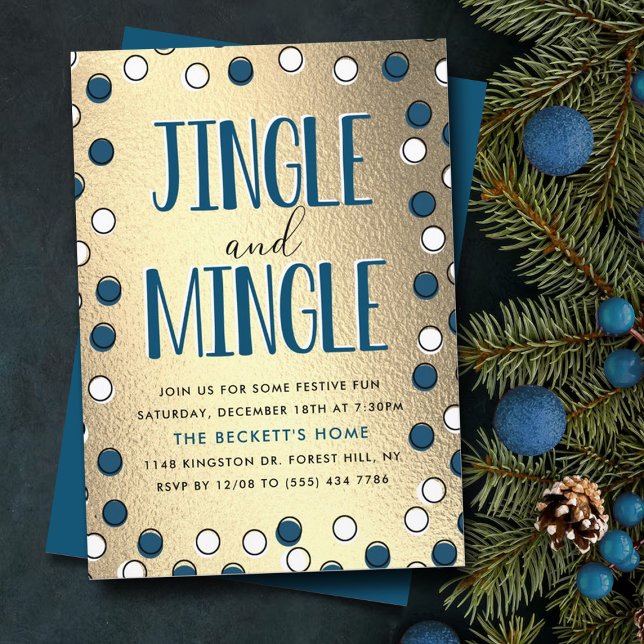 Jingle & Mingle Modern Holiday Party Invitation (Creator Uploaded)