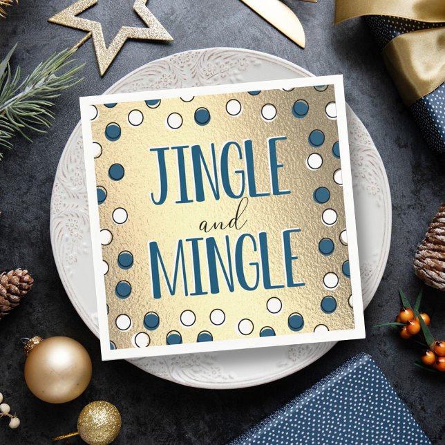 Jingle & Mingle Modern Holiday Party Napkin (Creator Uploaded)