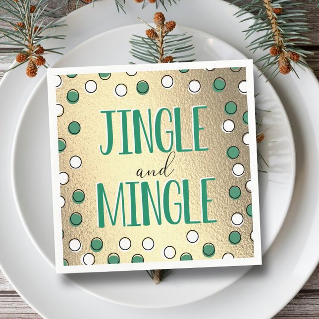 Jingle & Mingle Modern Holiday Party Napkin (Creator Uploaded)