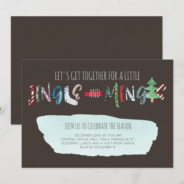 Jingle & Mingle Party Invitation (Front/Back)