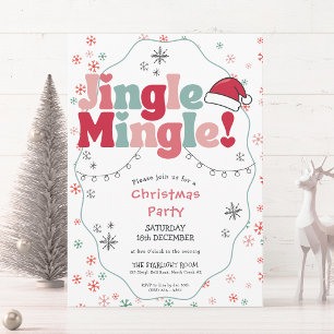 Jingle Mingle Retro Christmas Party Invitation