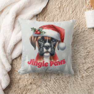 Jingle Paws and Boxer Dog Joy Cushion