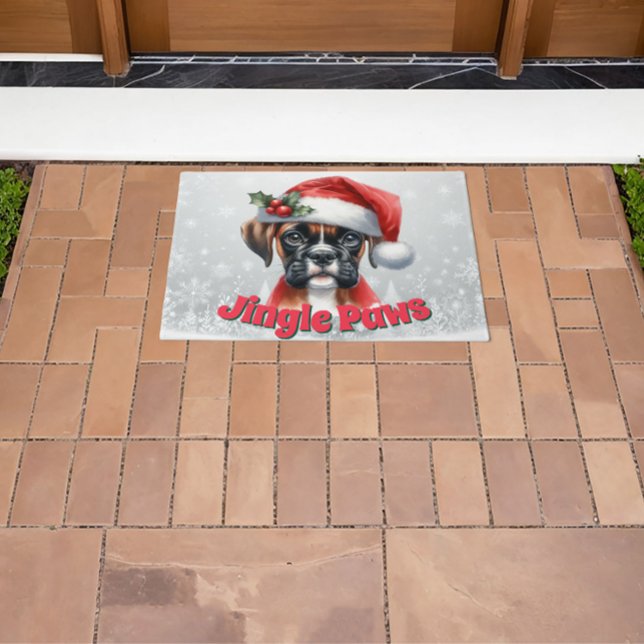Jingle Paws and Boxer Dog Joy  Doormat (Creator Uploaded)