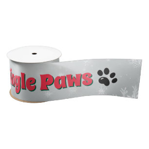 Jingle Paws and Boxer Dog Joy Satin Ribbon