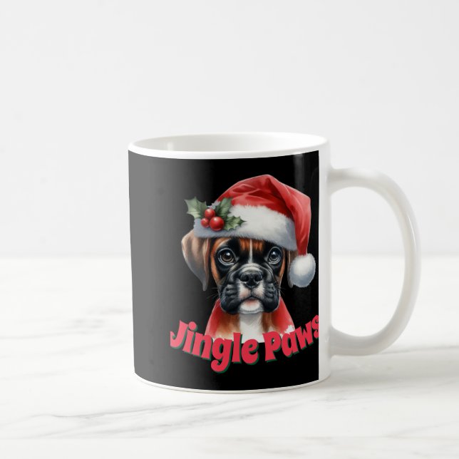 Jingle Paws And Boxer Dog Joy T Shirt  Coffee Mug (Right)