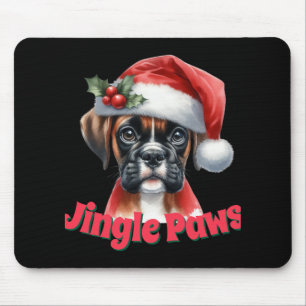 Jingle Paws And Boxer Dog Joy T Shirt  Mouse Mat