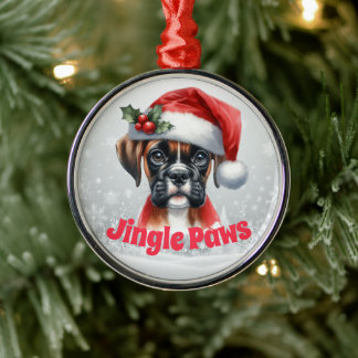 Jingle Paws Boxer Dog  Metal Tree Decoration