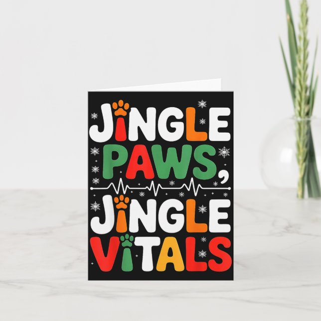 Jingle Paws Jingle Vitals Funny Vet Nurse Xmas  Card (Front)
