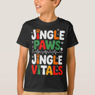 Jingle Paws Jingle Vitals Funny Vet Nurse Xmas  T-Shirt