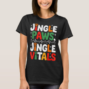 Jingle Paws Jingle Vitals Funny Vet Nurse Xmas  T-Shirt